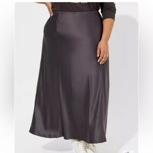 Torrid Maxi Stretch Satin Bias Maxi Skirt